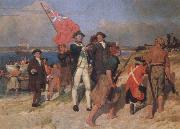 E.Phillips Fox landing of captain cook at botany bay,1770 Sweden oil painting artist